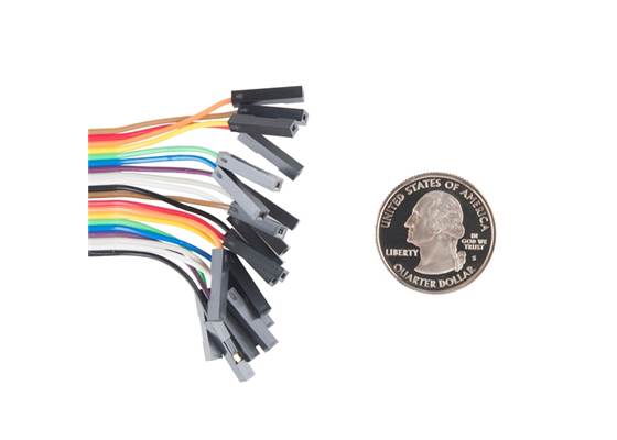 Jumper Wires - Connected 6" (F/F, 20 pack) (2)