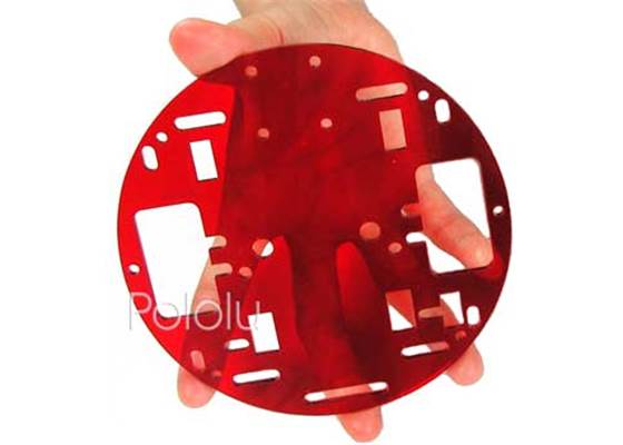 Pololu Round Robot Chassis RRC01A, transparent red.
