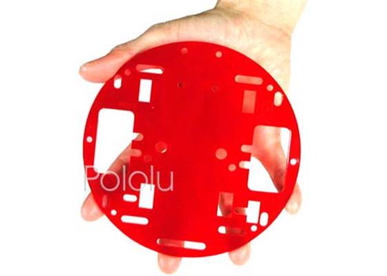 Pololu Round Robot Chassis RRC01A, solid red.