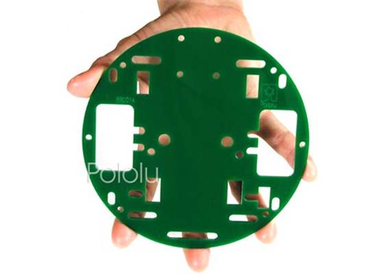 Pololu Round Robot Chassis RRC01A, solid green.