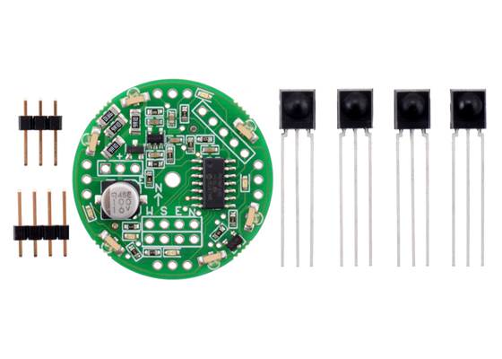 All parts included with one Pololu IR Beacon Transceiver.