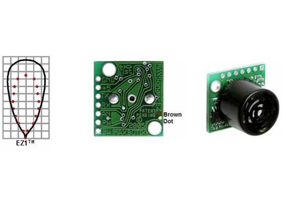 Maxbotics LV-MaxSonar-EZ1 sonar range finder.