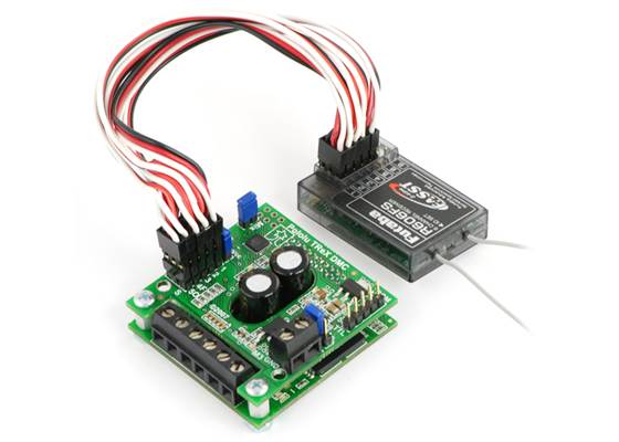 Pololu TReX connected to an RC receiver