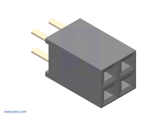 0.100&quot; (2.54 mm) Female Header: 2&#215;2-Pin, Straight