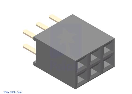 0.100&quot; (2.54 mm) Female Header: 2&#215;3-Pin, Straight