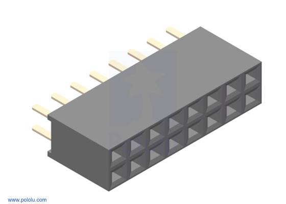 0.100&quot; (2.54 mm) Female Header: 2&#215;8-Pin, Straight