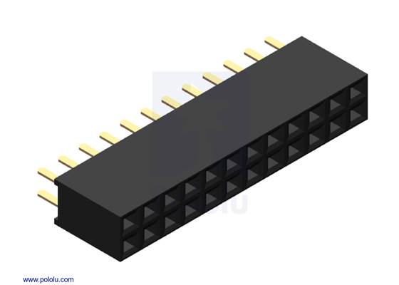0.100 (2.54 mm) Female Header: 2&#215;12-Pin, Straight
