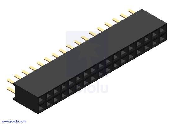 0.100&quot; (2.54 mm) Female Header: 2&#215;17-Pin, Straight