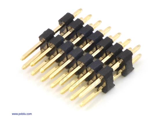 0.100&quot; (2.54&nbsp;mm) extended male header: 2&#215;7-pin, 17.1&nbsp;mm.