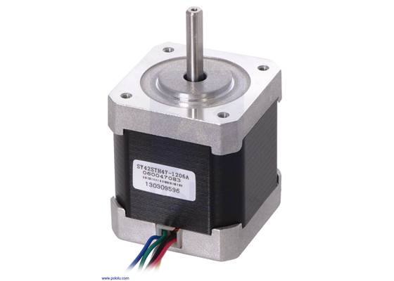 Stepper motor: unipolar/bipolar, 200 steps/rev, 42&#215;48mm, 4V, 1200mA (SY42STH47-1206A).