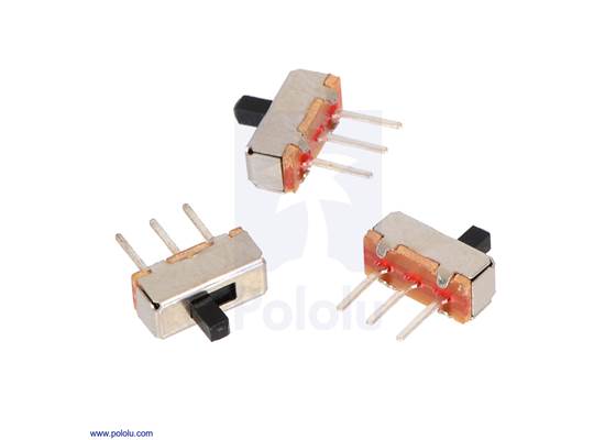 Mini slide switch: 3-pin, SPDT, 0.3&nbsp;A (3-pack).