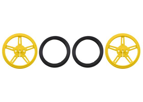 Parts included with Pololu Wheel 60&#215;8mm Pair  &#8211; Yellow.