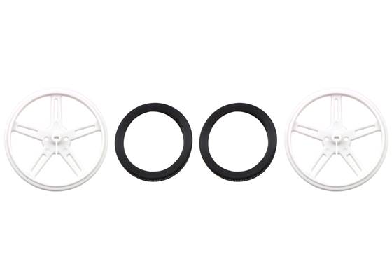 Parts included with Pololu Wheel 70&#215;8mm Pair &#8211; White.