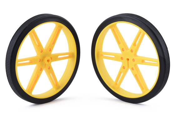 Pololu Wheel 80&#215;10mm Pair &#8211; Yellow.