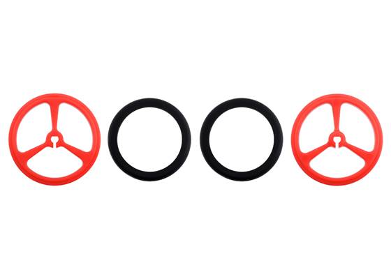 Parts included with Pololu Wheel 40&#215;7mm Pair &#8211; Red.