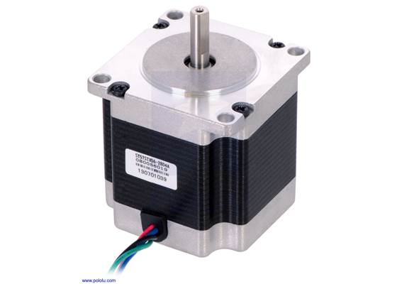 Stepper motor: bipolar, 200 steps/rev, 57x56mm, 2.5V, 2.8 A/phase (SY57STH56-2804).