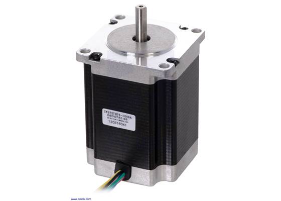 Stepper motor: unipolar/bipolar, 200 steps/rev, 57x76mm, 8.6V, 1 A/phase (SY57STH76-1006A).