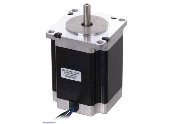 Stepper motor: bipolar, 200 steps/rev, 57x76mm, 3.2V, 2.8 A/phase (SY57STH76-2804A).