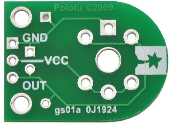 Pololu MQ gas sensor carrier, top view.