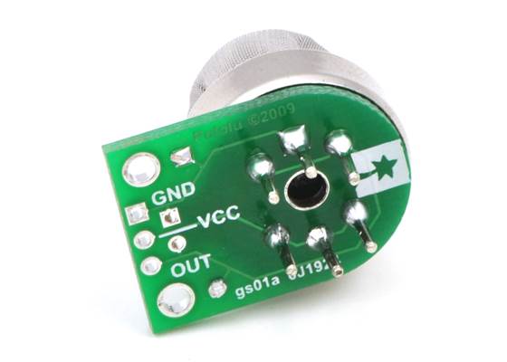 Pololu MQ gas sensor carrier with gas sensor (sold separately) soldered in place.