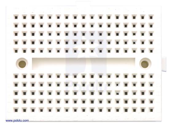 170-point breadboard (white), top view.
