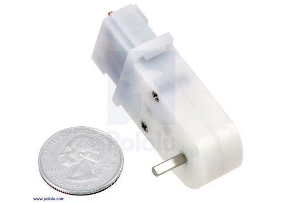 Mini plastic gearmotor 90-degree 3mm D-shaft output.