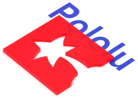 Translucent red acrylic (#2283 or similar).