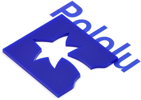 Translucent dark-blue acrylic (#2114 or similar).