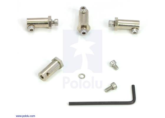 Wheel-mounting hardware included with the Dagu Wild Thumper 4WD all-terrain chassis.