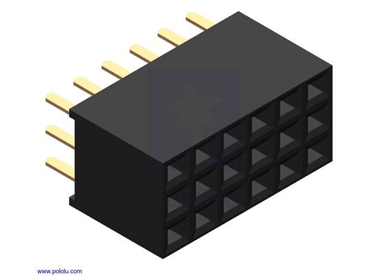 0.100&quot; (2.54 mm) Female Header: 3&#215;6-Pin, Straight