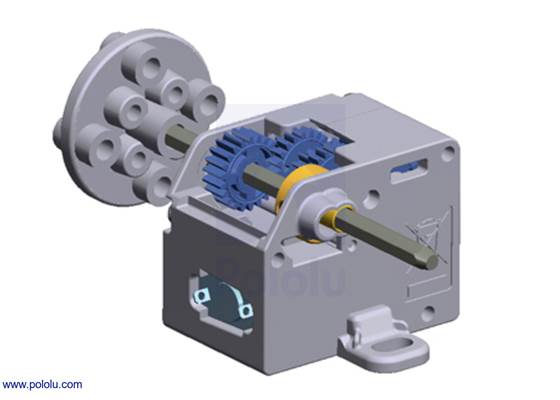 3D rendering of Tamiya&#8217;s 70189 mini motor low-speed gearbox (4-speed).