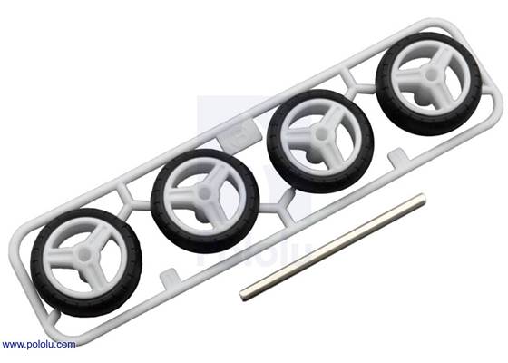 Parts included in the Tamiya 70192 Slick Tire Set.