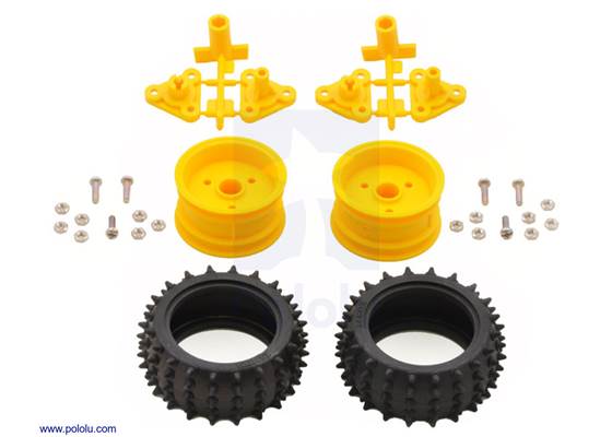 Parts included in the Tamiya 70194 Spike Tire Set.