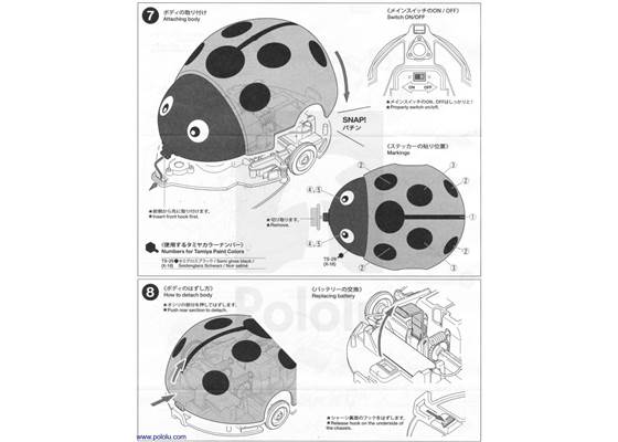 Instructions for Tamiya 70195 Wall-Hugging Ladybug page&nbsp;6.