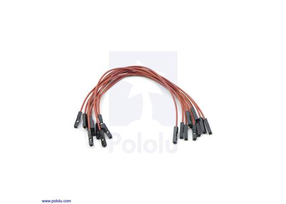 Premium jumper wire 10-pack F-F 6&quot; brown.