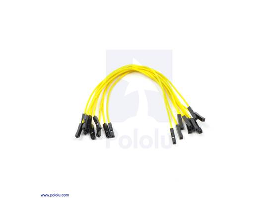 Premium jumper wire 10-pack F-F 6&quot; yellow.