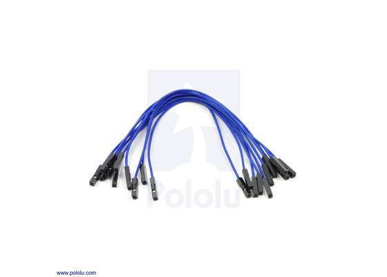 Premium jumper wire 10-pack F-F 6" blue.