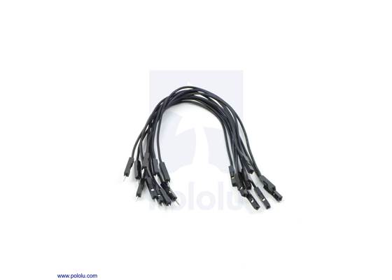 Premium jumper wire 10-pack M-F 6&quot; black.