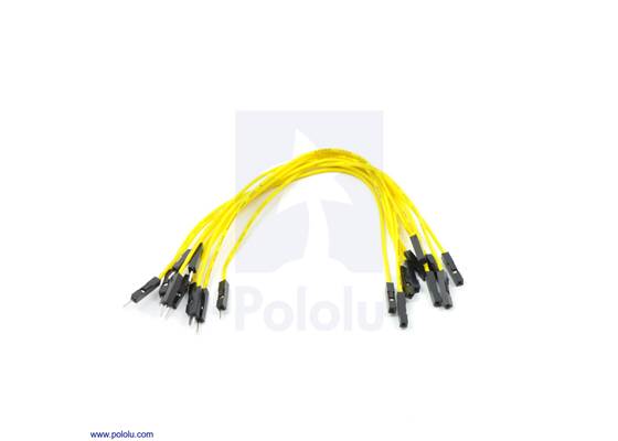 Premium jumper wire 10-pack M-F 6&quot; yellow.