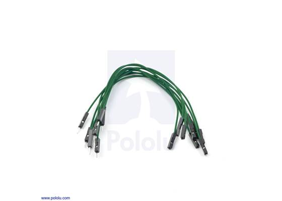 Premium jumper wire 10-pack M-F 6&quot; green.