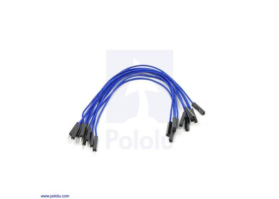 Premium jumper wire 10-pack M-F 6&quot; blue.
