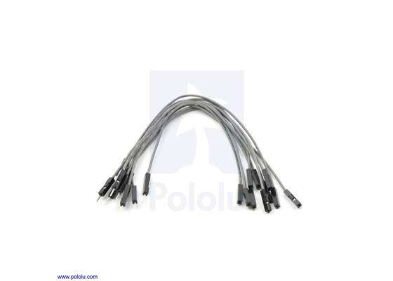 Premium jumper wire 10-pack M-F 6" gray.
