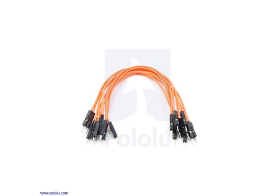 Premium jumper wire 10-pack M-M 6&quot; orange.