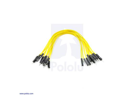 Premium jumper wire 10-pack M-M 6&quot; yellow.