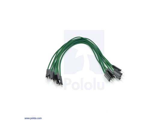 Premium jumper wire 10-pack M-M 6&quot; green.