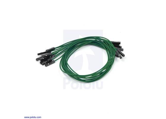 Premium jumper wire 10-pack F-F 12&quot; green.