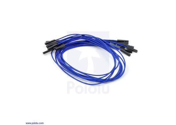 Premium jumper wire 10-pack F-F 12&quot; blue.