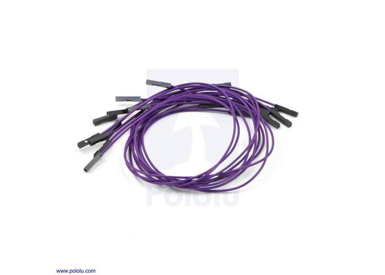 Premium jumper wire 10-pack F-F 12&quot; purple.