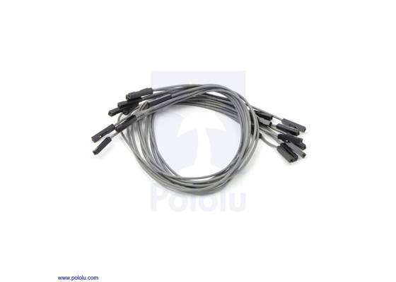 Premium jumper wire 10-pack F-F 12" gray.