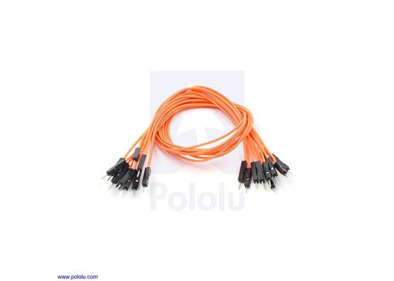 Premium jumper wire 10-pack M-M 12&quot; orange.